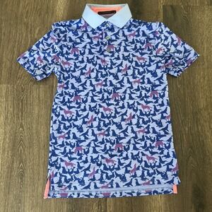 Greyson Golf Boys Animal Polo Shirt Sz Large Preppy MINT  Athleisure Wolf